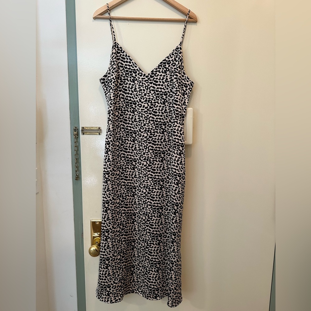 Azalea leopard print midi slip dress, size L